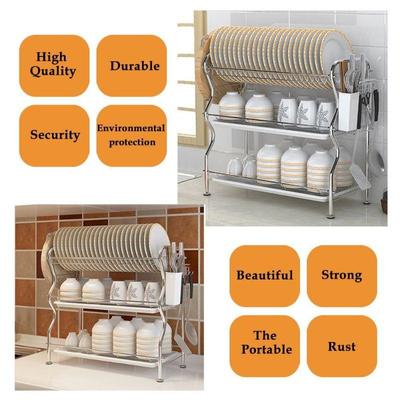 3-Tier Dish Draining Rack, Stainless Steel Adj, Large - New, Open Box, Complete