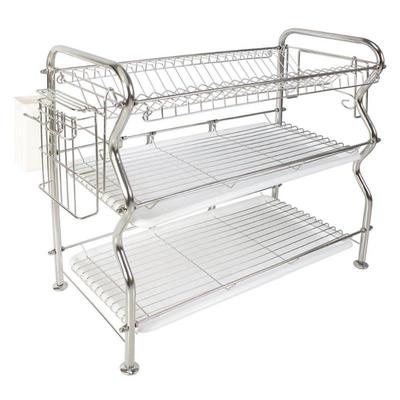 3-Tier Dish Draining Rack, Stainless Steel Adj, Large - New, Open Box, Complete