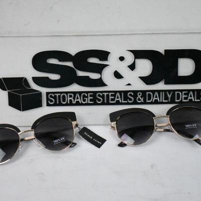 2 Pairs of Black Rivet "Felicity" Sunglasses - New, One Pair has a Scratch