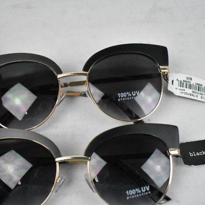2 Pairs of Black Rivet "Felicity" Sunglasses - New, One Pair has a Scratch