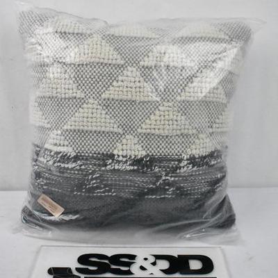 Black/Gray/Cream Triangles Throw Pillow Indoor/Outdoor 18x18" World Market - New