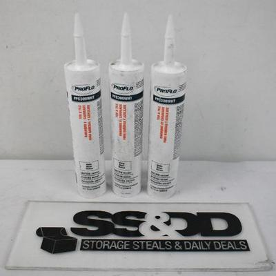 White Sealant for Tub & Tile, 3 Bottles, 10 oz Each, by ProFlo #PFC300WHT - New