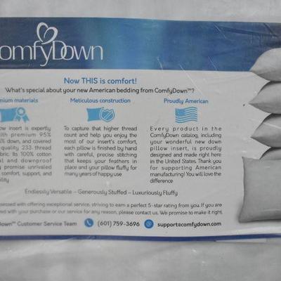 Comfy Down Pillow, 20" x 20" - New