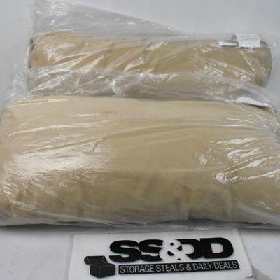 2 Tan Cushions 12" x 27" Each - New