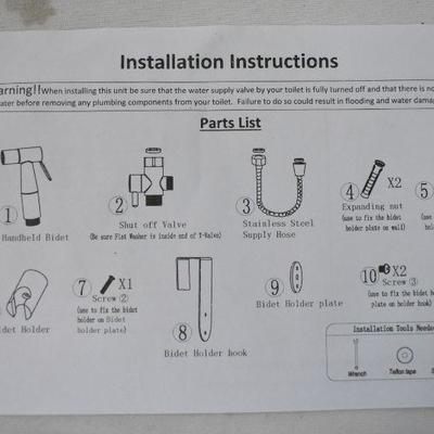 Bidet, Satin Nickel Finish - New