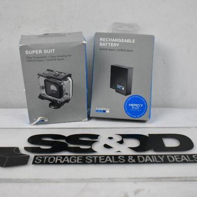 GoPro Hero 6 Accessories: Rechargeable Battery & Super Protective Housing - New