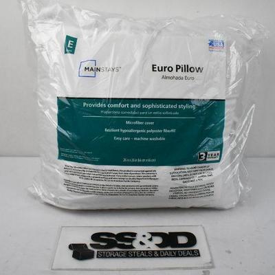 Euro Pillow by Mainstays, 26" x 26" - New