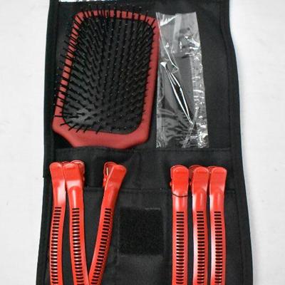 Hot Hair Tools Cool Carry Bag with Brush, Comb & Styling Clips - New