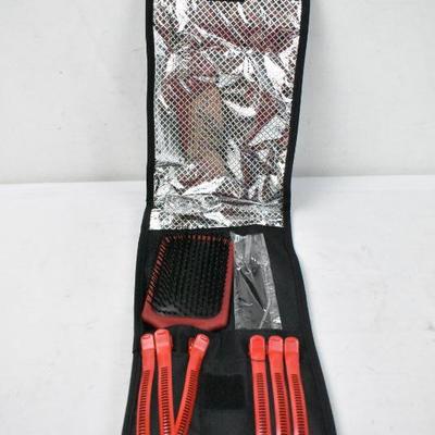 Hot Hair Tools Cool Carry Bag with Brush, Comb & Styling Clips - New