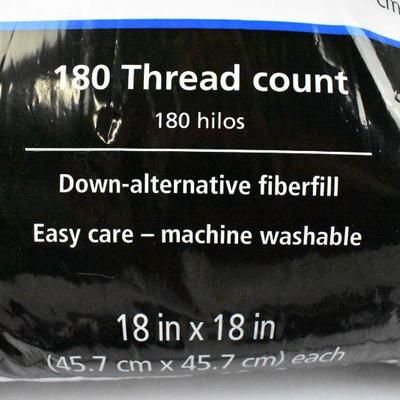 2 Pack of Pillow Inserts, 18" x 18" Each by Mainstays - New
