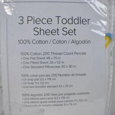 Dinosaur Land Toddler Sheet Set, 3 Pieces - New