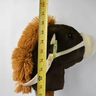 30" Brown Horse Plush Stick Animal by Spark Create Imagine - New