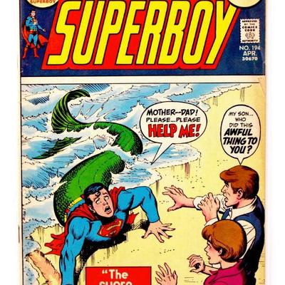 SUPERBOY #194 Bronze Age Comic Book Nick Cardy Cover Art 1973 DC Comics VG-