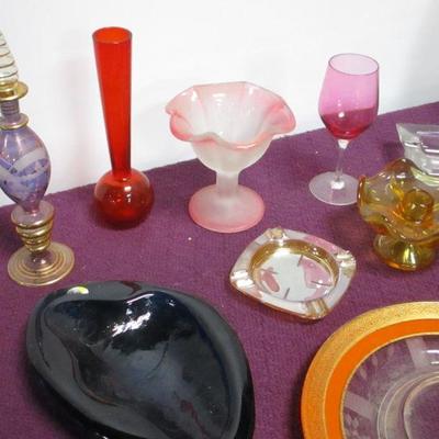 Lot 42 = Collection Of Colored Glass
