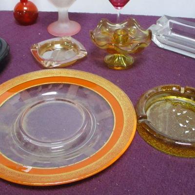 Lot 42 = Collection Of Colored Glass