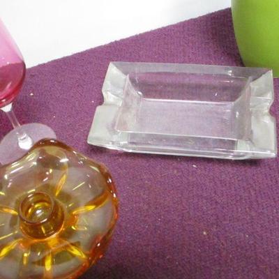 Lot 42 = Collection Of Colored Glass