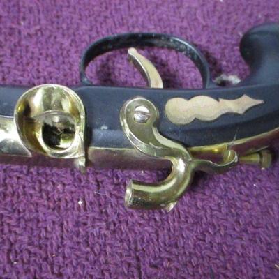 Lot 65 - Flintlock Dueling Pistol Table Cigar Cigarette Lighter