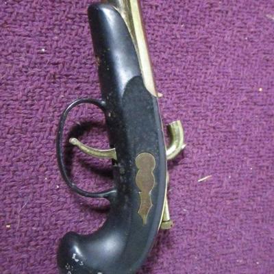 Lot 65 - Flintlock Dueling Pistol Table Cigar Cigarette Lighter