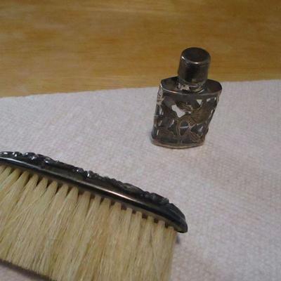Lot 100 - Sterling Brush & Bottle