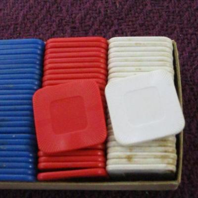 Lot 108 - Square Poker Chips - Bakelite?