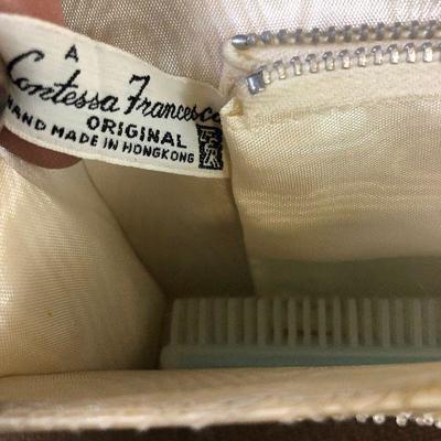 Lot #08 2 - purses : White Satan and clear bead work
