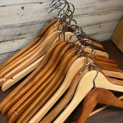 Lot #15 15 wooden clothing hangers 