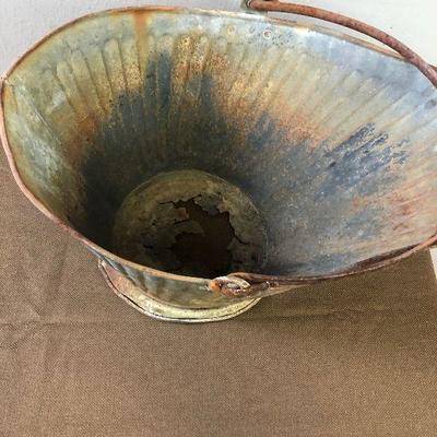 Lot #26 Antique Coal Scuttle with hole