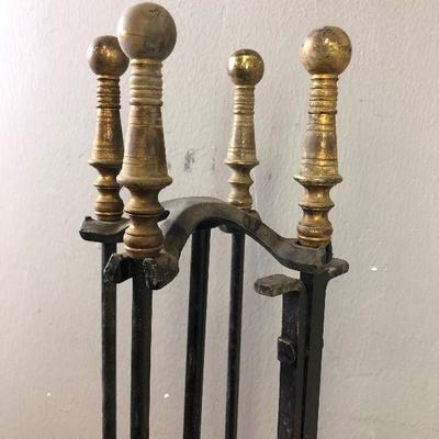 Lot #39 Antique Iron Fire place set