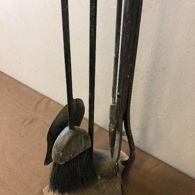 Lot #39 Antique Iron Fire place set
