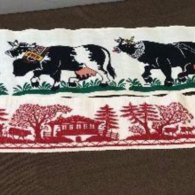 Lot #52 2 Fabric Panels German or Swiss