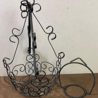  Lot #86 2- Wrought Iron Plant Holder 