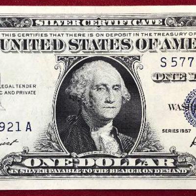 Lot #91 Series 1957 $1 Silver Certificate Blue Seal 