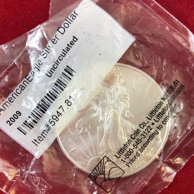 Lot #92 2009 American Eagle Silver Dollar Sealed 1ozt. Bullion Coin