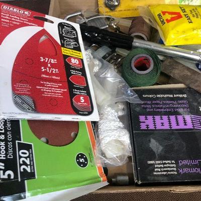 Lot # 117 Garage Items- rat trap, sand paper, locks