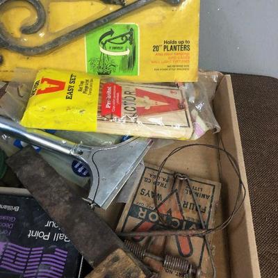 Lot # 117 Garage Items- rat trap, sand paper, locks