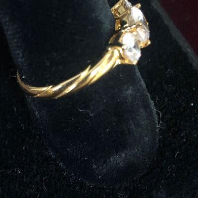 Lot #  137  Sterling Gold tone 3 round cut Triple Crown 