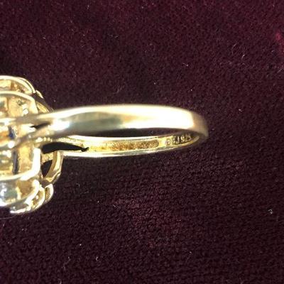 Lot # 138 Oval Blue  Marked 925 Gold Tone