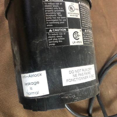 Lot # 147 Flow Tech 1/6 horse power submersible pump