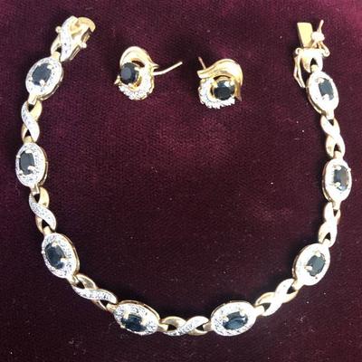 Lot # 159 Marked 925 Bracelet and earrings set 