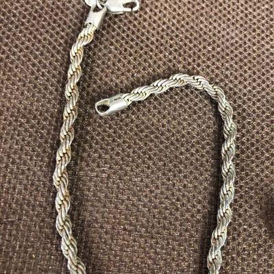Lot # 168 Silver Items: Chains, earrings & Money Clip
