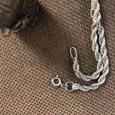 Lot # 168 Silver Items: Chains, earrings & Money Clip
