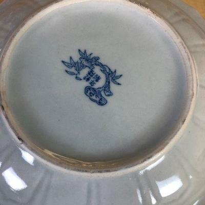 Lot # 175 Gold Tray with Asian Figurines and dishes