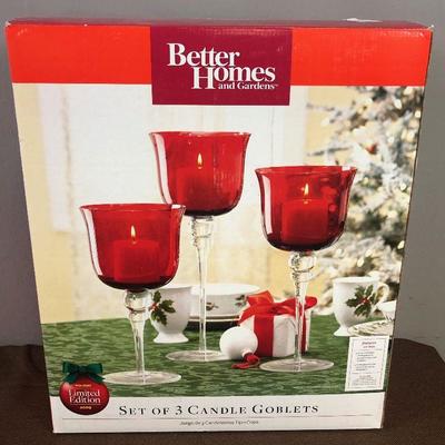 Lot # 176 3 Goblet Candle Sticks