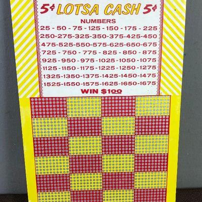 Lot # 177 Punch Board - Nickle "Lots of Cash" 