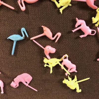 Lot # 196 1950's Plastic Cake Toppers -Storks, animals cowboys