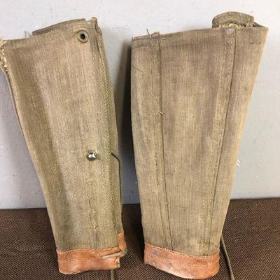 Lot # 198 Canvas & Leather Vintage Gators 100 years old