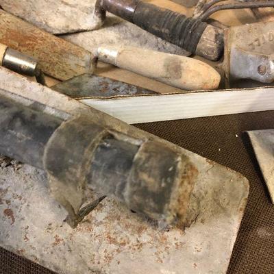 Lot # 203 Tools - concrete and bricklayer trowels 