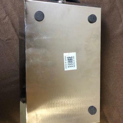 Lot # 214 Chrome horn serving tray 