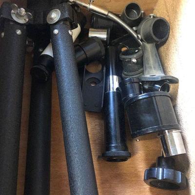 Lot # 223 TASCO Telescope with wood box, attachments and tripod 