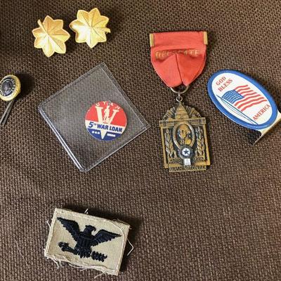 Lot # 228 Military Ribbons and pins